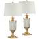 Dawn Gold and Glass Pedestal Table Lamps Set of 2