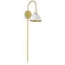 Dawn Pin Up Wall Sconce - White/Satin Brass