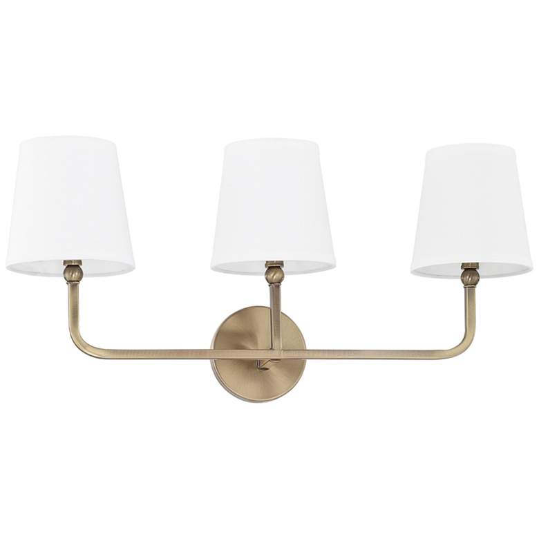 Image 1 Dawson 25 1/2 inch Wide Aged Brass 3-Light Vanity Bath Light