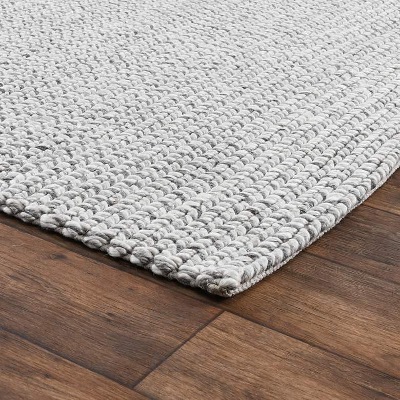 Image 3 Dawson 5'x8' Gray Rectangular Wool Area Rug more views