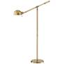 Dawson Adjustable Height Antique Brass Pharmacy Floor Lamp with USB Dimmer