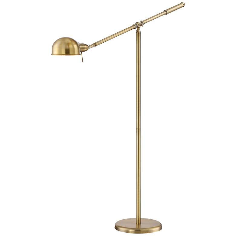 Image 7 Dawson Adjustable Height Brass Boom Arm Pharmacy Floor Lamps Set of 2 more views