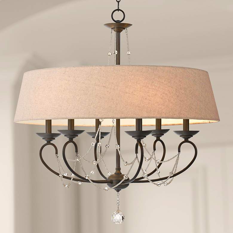 Image 1 Dawson Collection 30 inch Wide Oil-Rubbed Bronze Chandelier