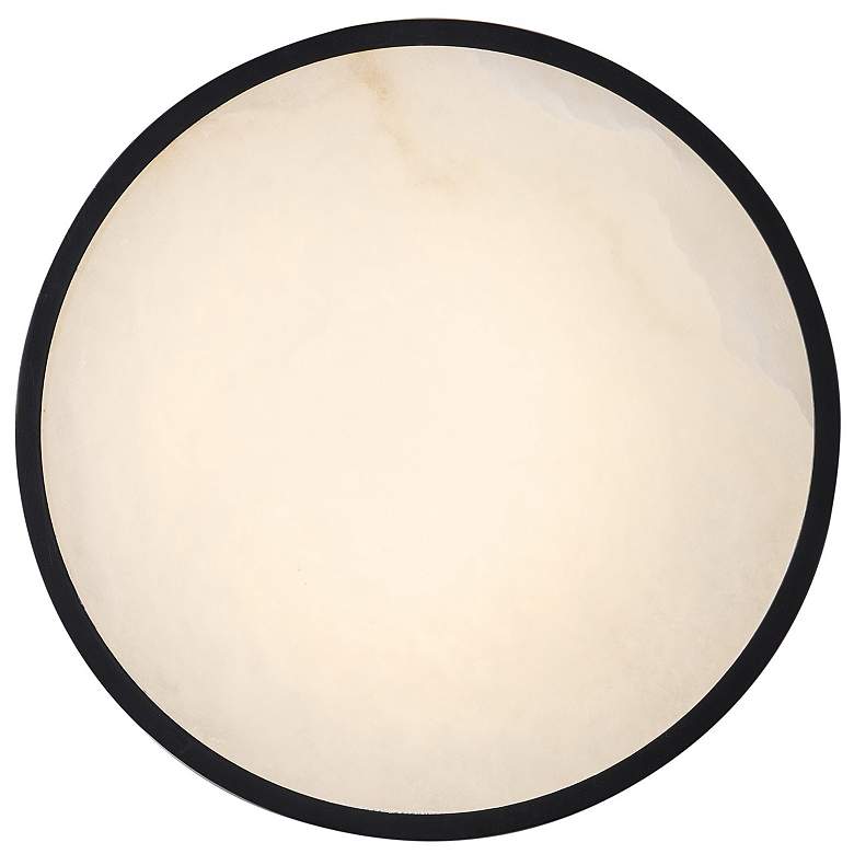 Image 5 Dax 12" Wide Black, Brass Flush Mount w/ Alabaster Shade more views