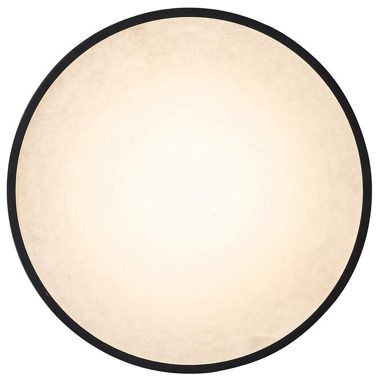 Image 5 Dax 15.2" Wide Black, Brass Flush Mount w/ Alabaster Shade more views