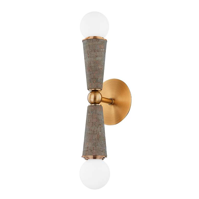Image 1 Dax 18 3/4" High Patina Brass 2-Light Wall Sconce