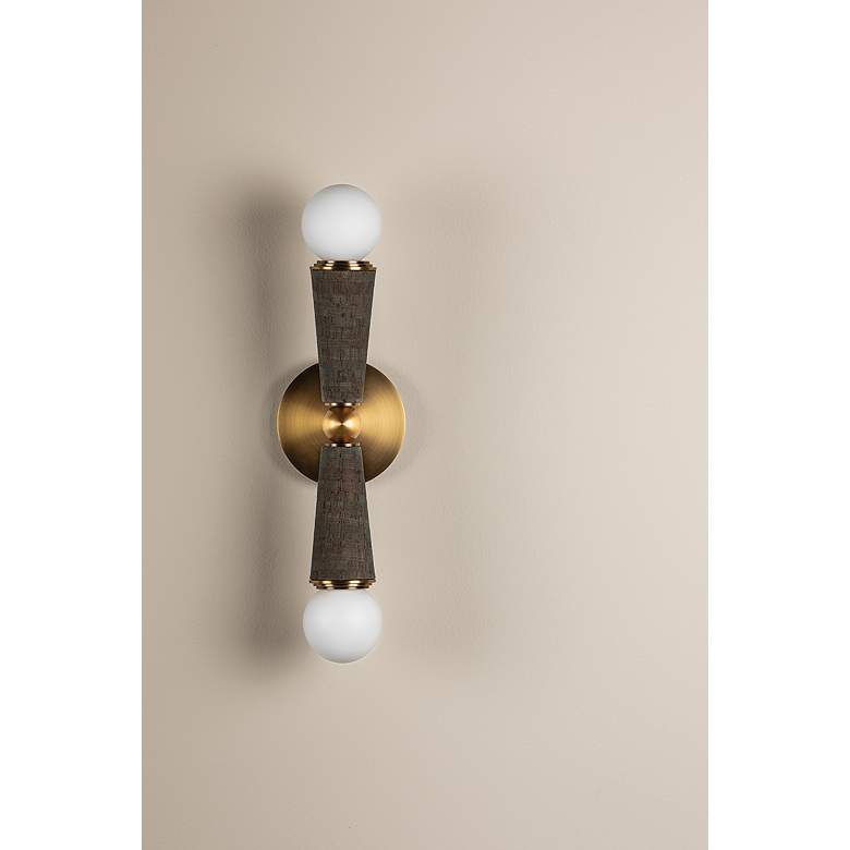 Image 2 Dax 18 3/4" High Patina Brass 2-Light Wall Sconce more views