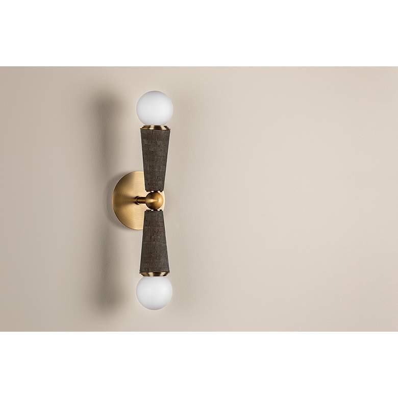 Image 3 Dax 18 3/4" High Patina Brass 2-Light Wall Sconce more views