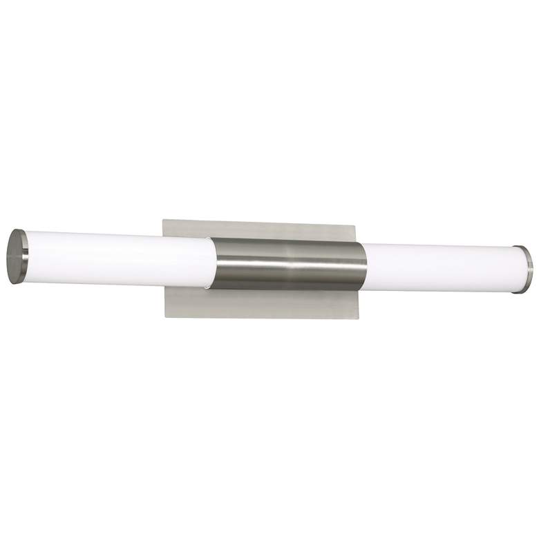 Image 1 Dax 27.1" Wide Satin Nickel LED Bath Light with White Acrylic