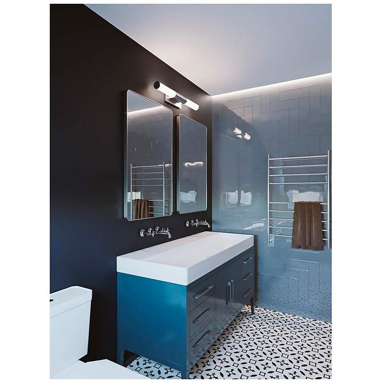 Image 3 Dax 4" Wide 2-Light Satin Nickel LED Bath Light more views
