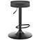 Dax Adjustable Barstool in Matte Black Finish, Dark Gray Faux Leather
