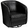 Dax Coal Black Faux Leather Swivel Club Chair
