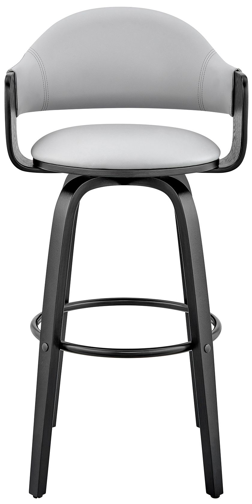 Image 3 Daxton 26 in. Barstool in Black Finish with Gray Faux Leather more views