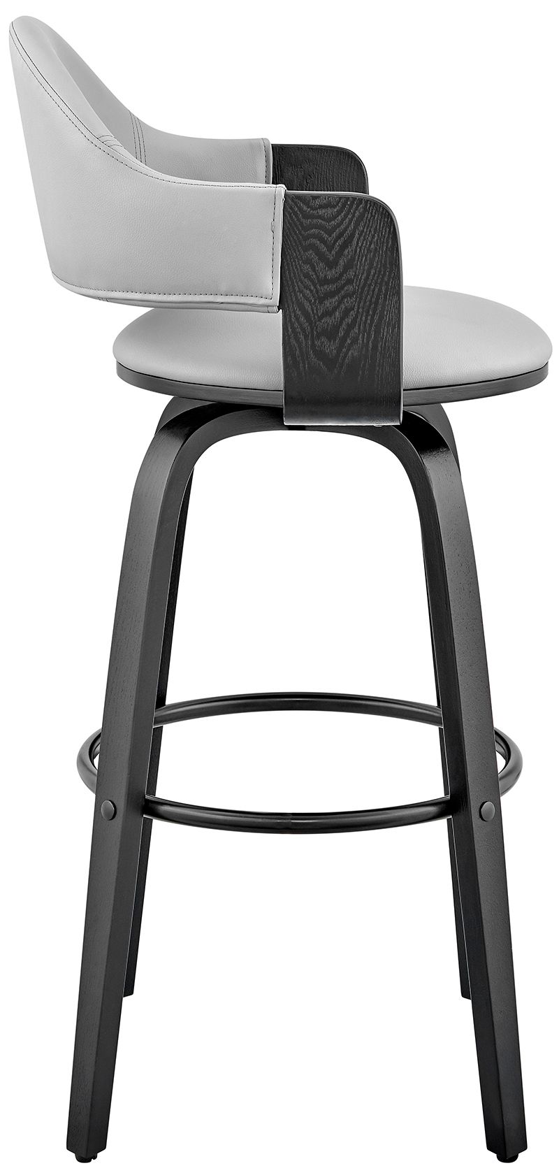 Image 4 Daxton 26 in. Barstool in Black Finish with Gray Faux Leather more views