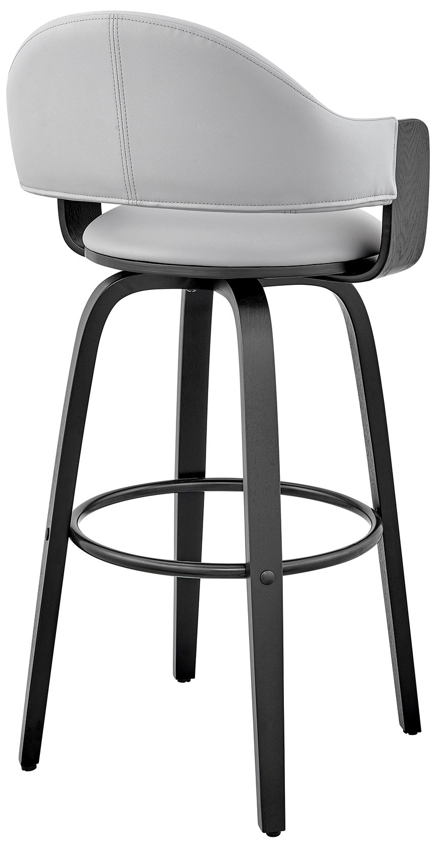 Image 5 Daxton 26 in. Barstool in Black Finish with Gray Faux Leather more views
