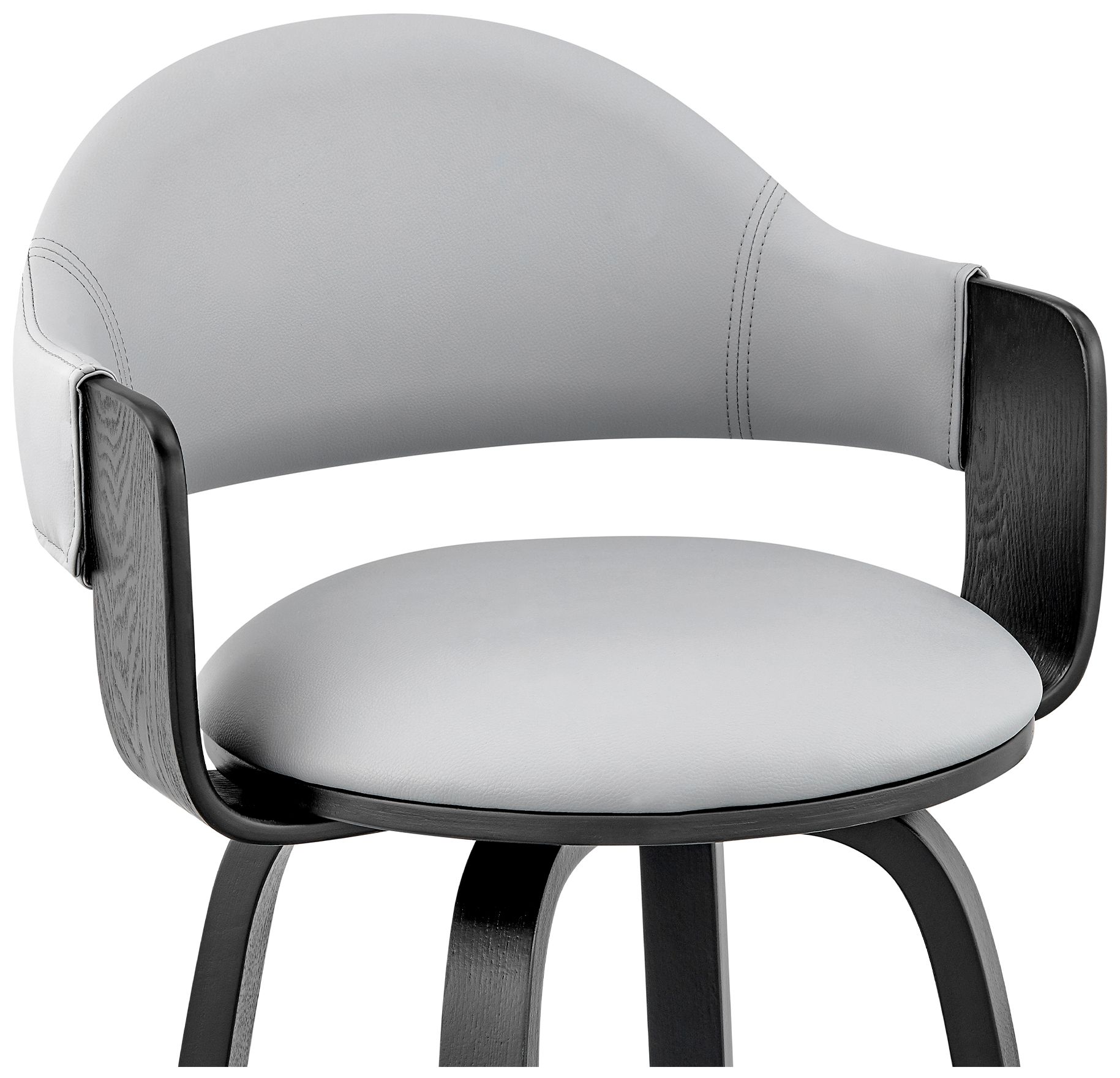 Image 7 Daxton 26 in. Barstool in Black Finish with Gray Faux Leather more views