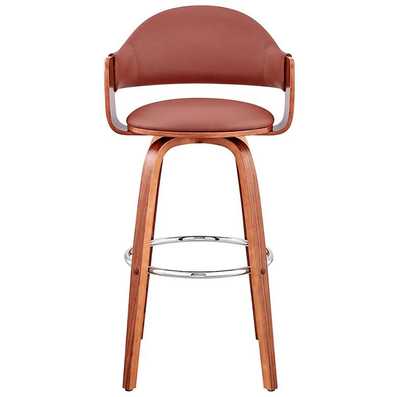 Image 2 Daxton 26 in. Barstool in Walnut Finish with Brown Faux Leather more views