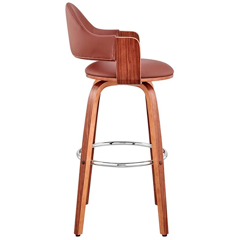 Image 3 Daxton 26 in. Barstool in Walnut Finish with Brown Faux Leather more views