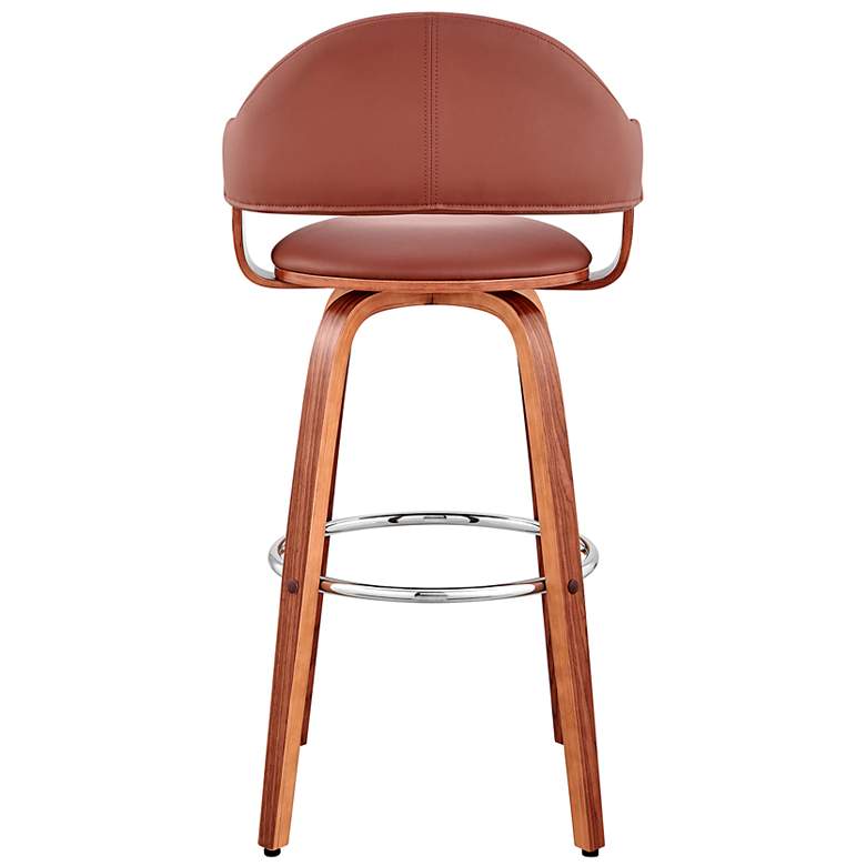 Image 5 Daxton 26 in. Barstool in Walnut Finish with Brown Faux Leather more views