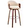 Daxton 26 in. Barstool in Walnut Finish with Cream Faux Leather
