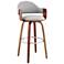 Daxton 26 in. Barstool in Walnut Finish with Gray Faux Leather