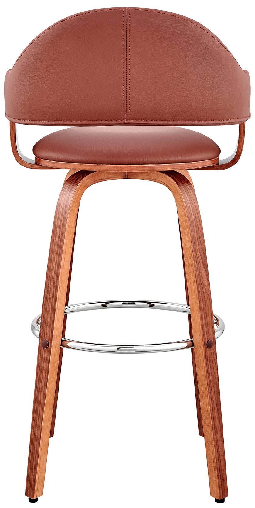 Image 5 Daxton 30 in. Barstool in Walnut Finish with Brown Faux Leather more views