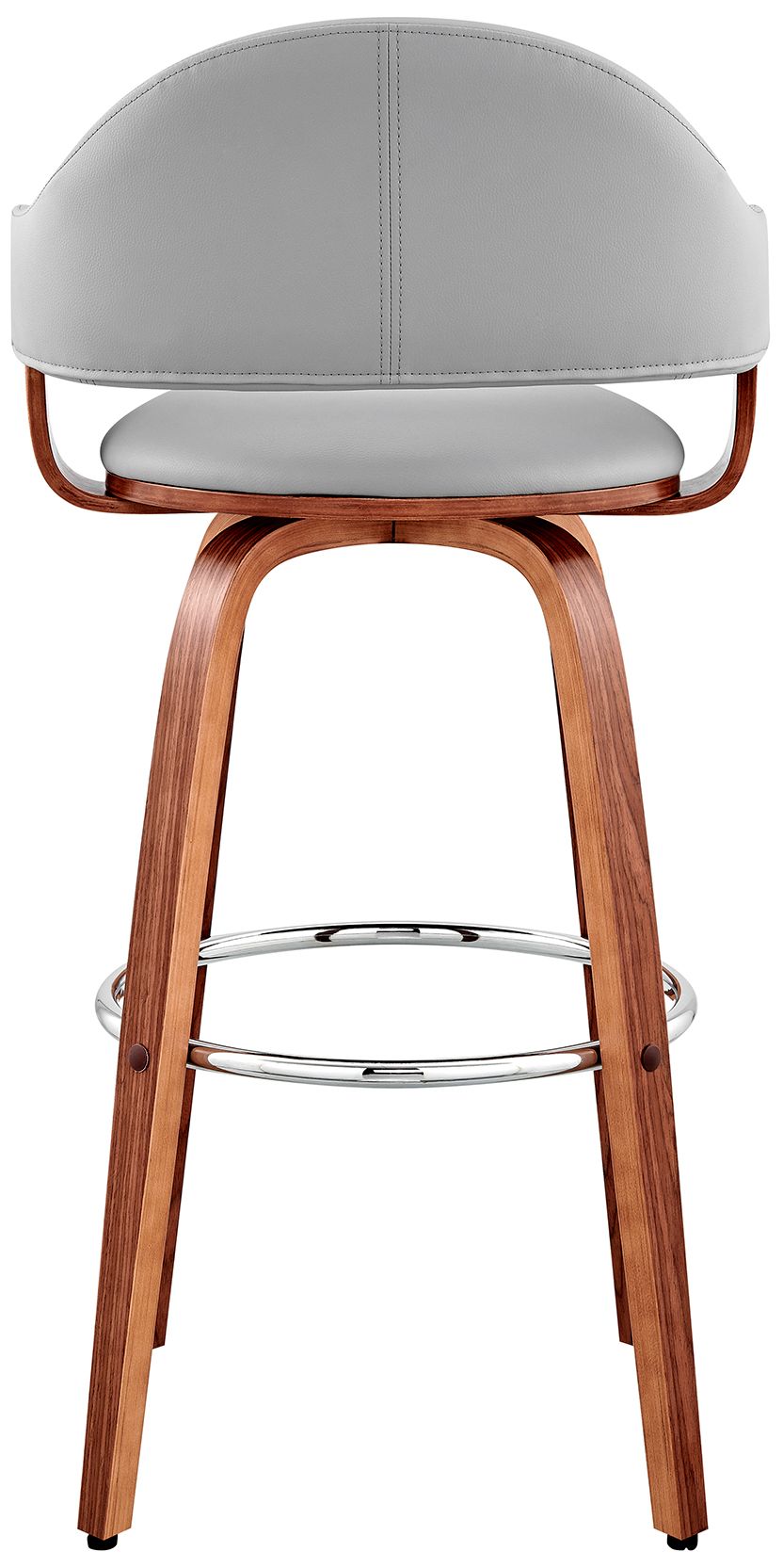 Image 6 Daxton 30 in. Barstool in Walnut Finish with Gray Faux Leather more views