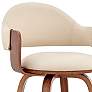 Thumbnail3 of Daxton 30" Walnut and Cream Faux Leather Swivel Bar Stool more views