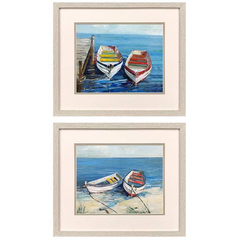 Image 1 Day of Fishing 20"W x 17"H Framed Art Set of 2