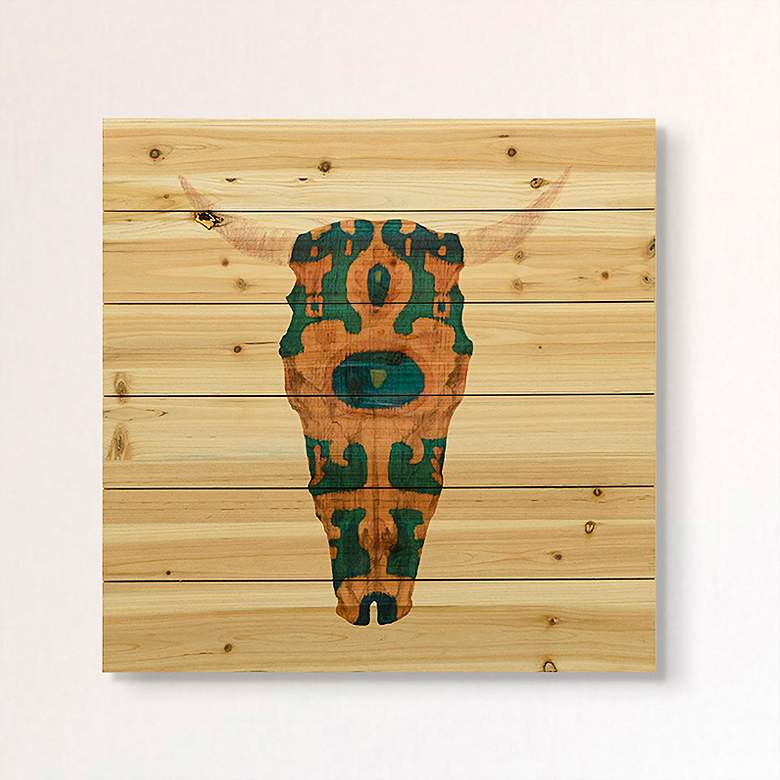 Image 1 Day of the Dead Skull Mount V 24 inch High Print Wood Wall Art