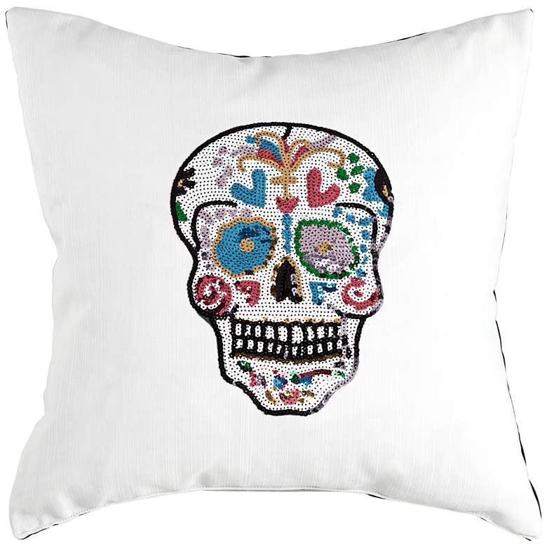 Image 1 Day of the Dead Sugar Skull Decorative Pillow