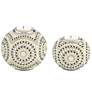Daya Beaded Silver Plating Tealight Candle Holders Set of 2