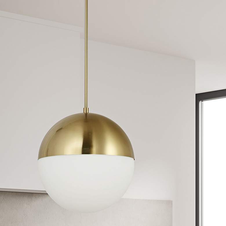 Image 1 Dayana 14" Wide Aged Brass Pendant Light