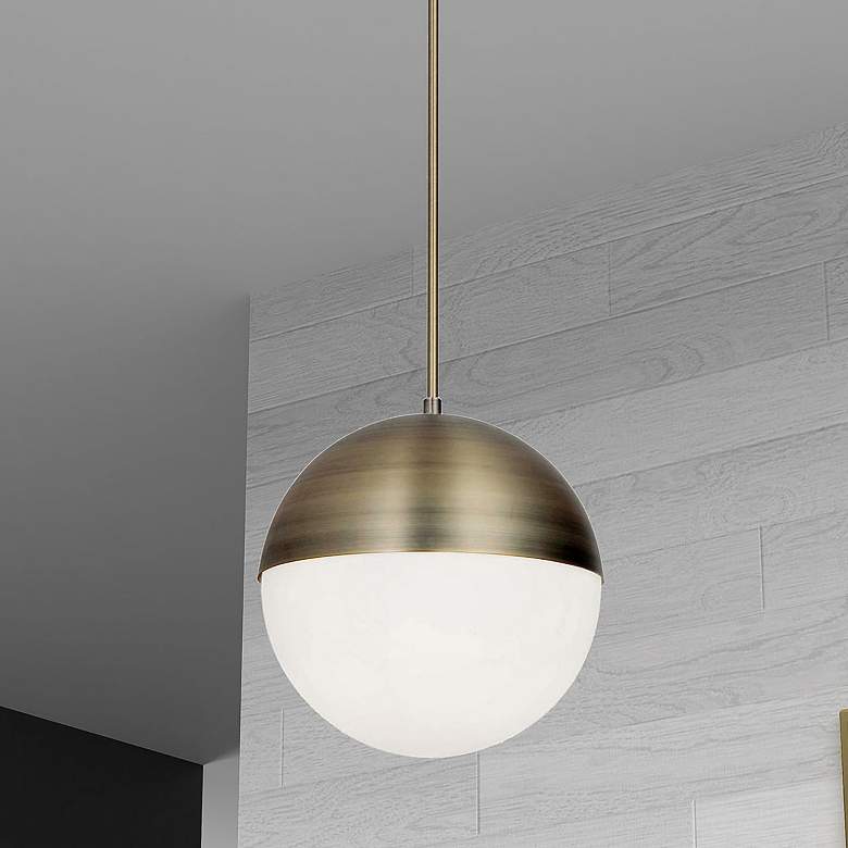 Image 1 Dayana 14" Wide Antique Brass Pendant Light