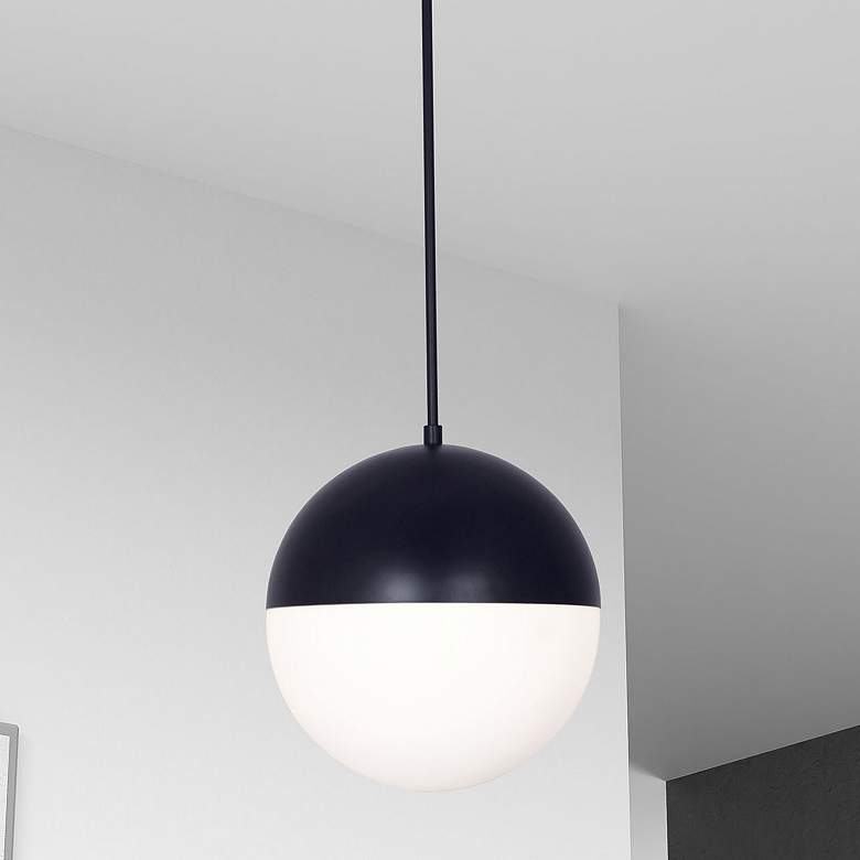 Image 1 Dayana 14" Wide Matte Black Pendant Light