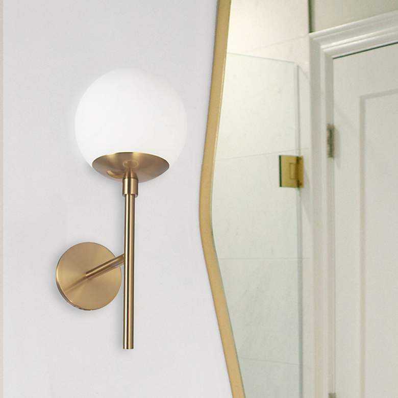 Image 1 Dayana 15 3/4" High Aged Brass Wall Sconce