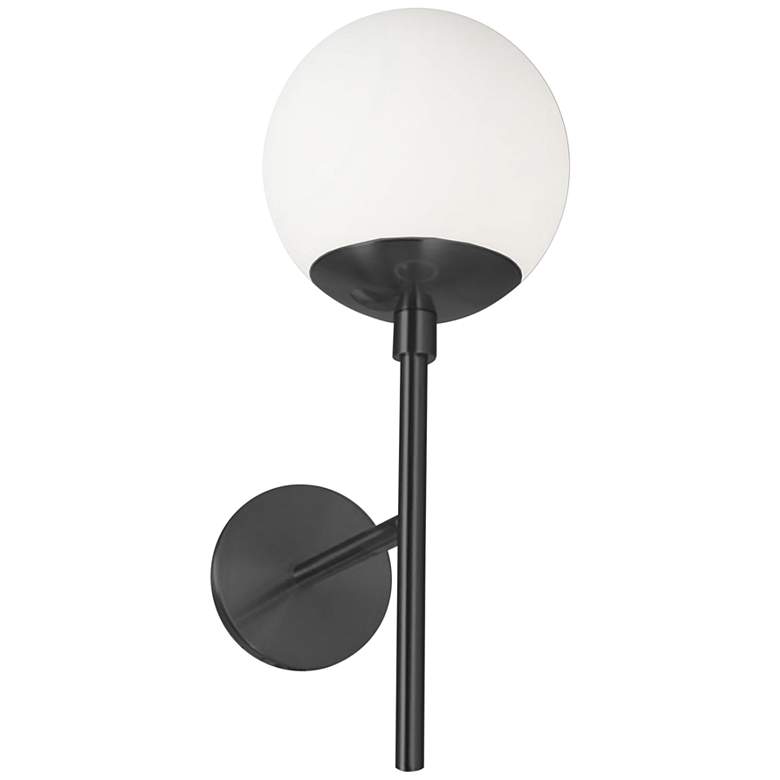Image 1 Dayana 15 3/4 inch High Matte Black Wall Sconce