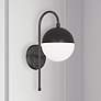 1_Dayana 18.5" High Matte Black Wall Sconce With White Glass Shade