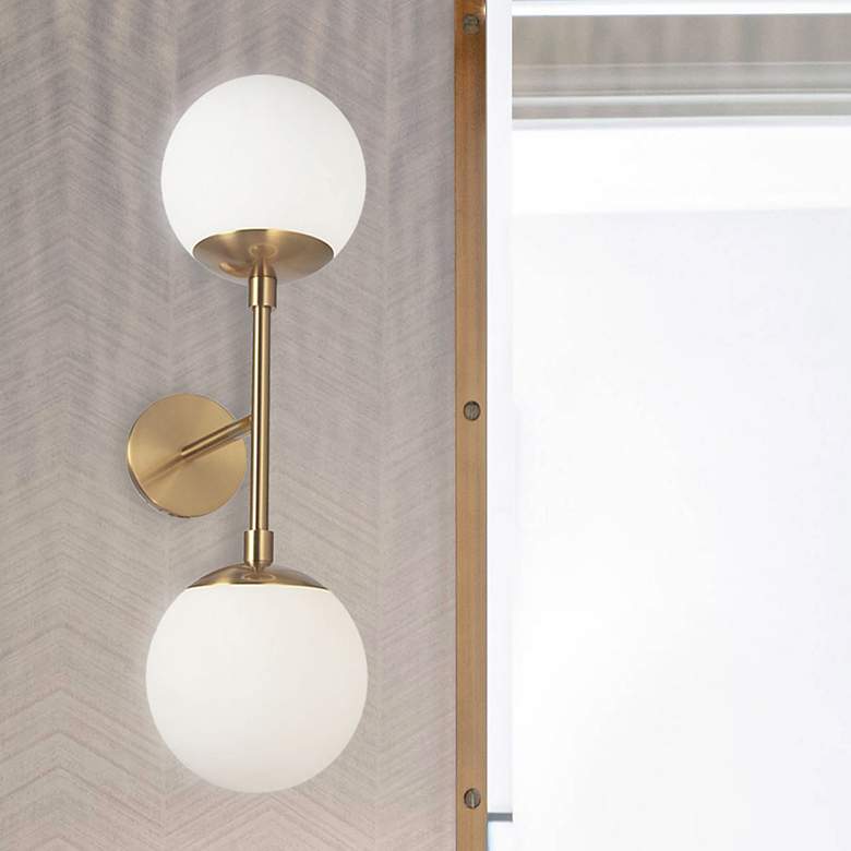 Image 1 Dayana 23 3/4" High Aged Brass 2-Light Wall Sconce