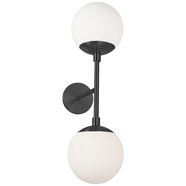 Image 1 Dayana 23 3/4" High Matte Black 2-Light Wall Sconce