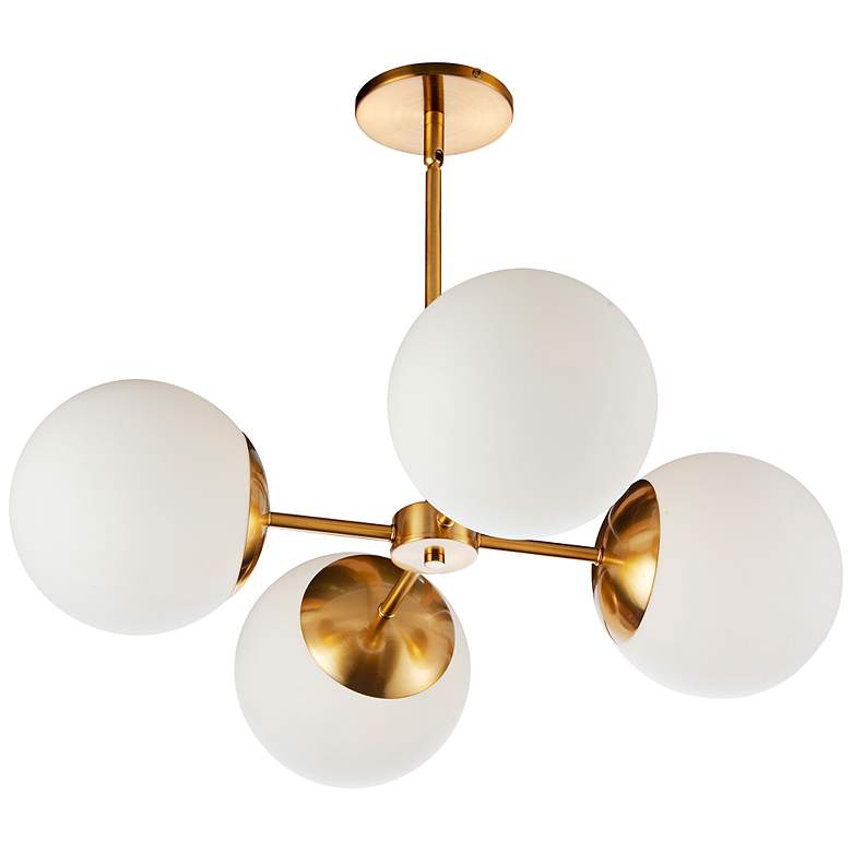 Image 2 Dayana 24" Wide Aged Brass 4-Light Chandelier