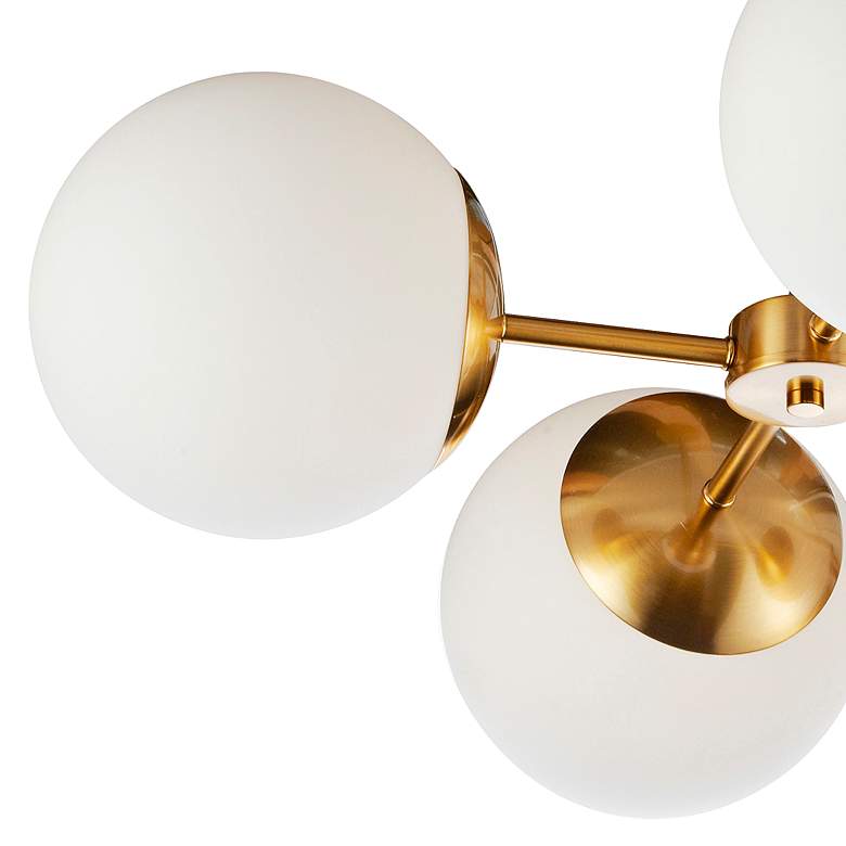 Image 3 Dayana 24" Wide Aged Brass 4-Light Chandelier more views