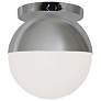 Dayana 7" Wide Polished Chrome Flush Mount With White Glass Shade