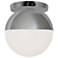 Dayana 7" Wide Polished Chrome Flush Mount With White Glass Shade