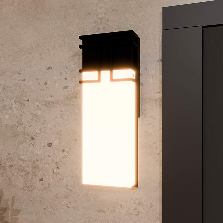 Image 1 Daymon Integrated LED Earth Black Outdoor Wall Lantern