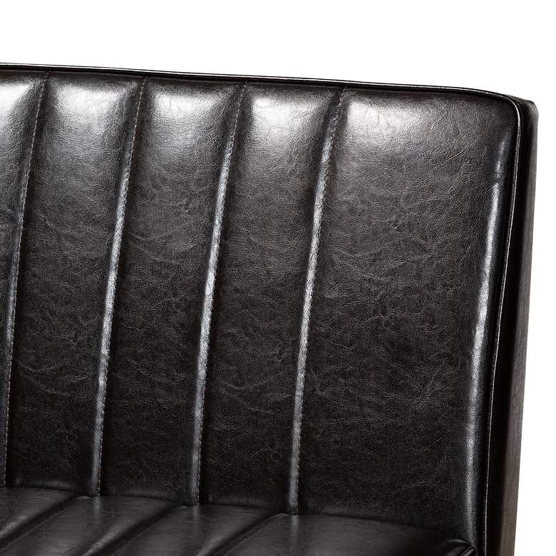Image 3 Daymond Dark Brown Faux Leather 3-Piece Dining Nook Set more views