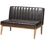 5_Daymond Dark Brown Faux Leather 3-Piece Dining Nook Set more views
