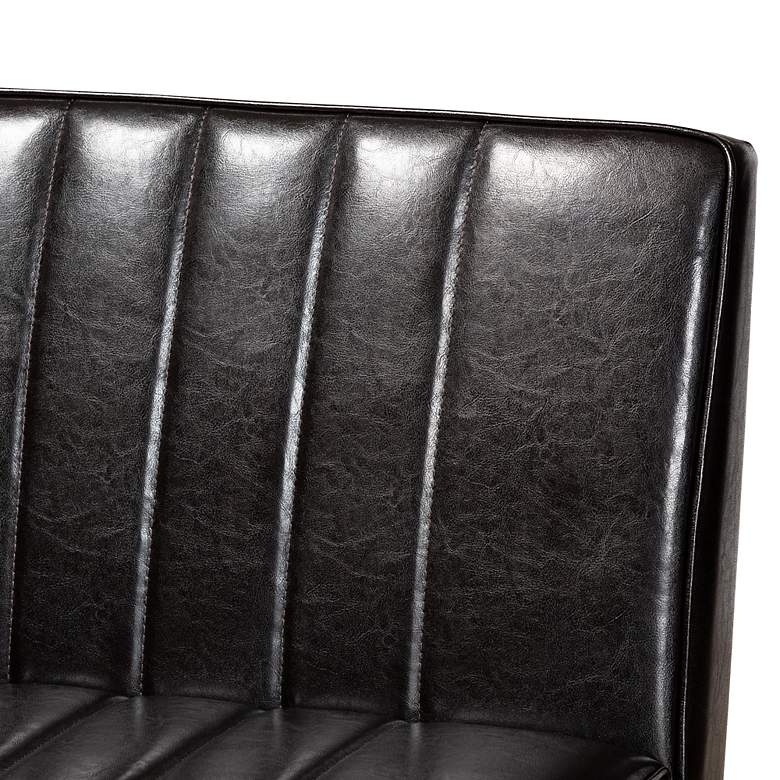 Image 3 Daymond Dark Brown Faux Leather 4-Piece Dining Nook Set more views