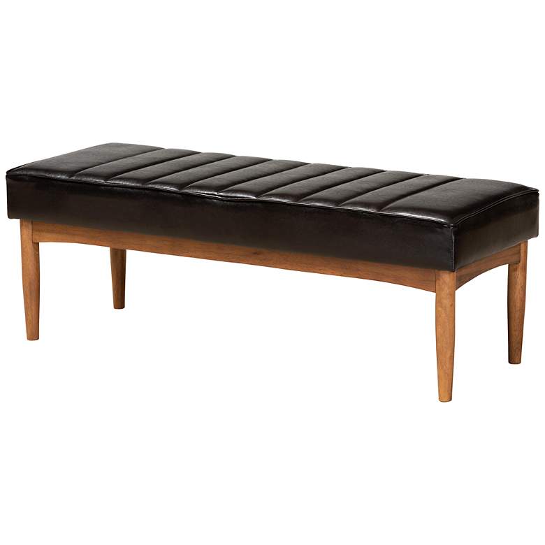 Image 7 Daymond Dark Brown Faux Leather 4-Piece Dining Nook Set more views