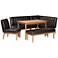 Daymond Dark Brown Faux Leather 5-Piece Dining Nook Set